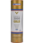 VICTOR NYLON SHUTTLE 2000 GOLD 6PC TUBE MEDIUM SPEED YELLOW - Smash Pro