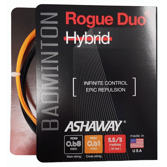Ashaway Rogue Duo 0.68-0.61mm Badminton Hybrid Set - Smash Pro