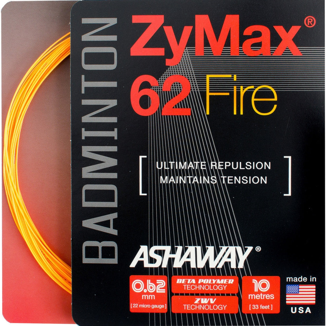 Ashaway ZyMax 62 Fire 0.62mm Badminton Set - Smash Pro