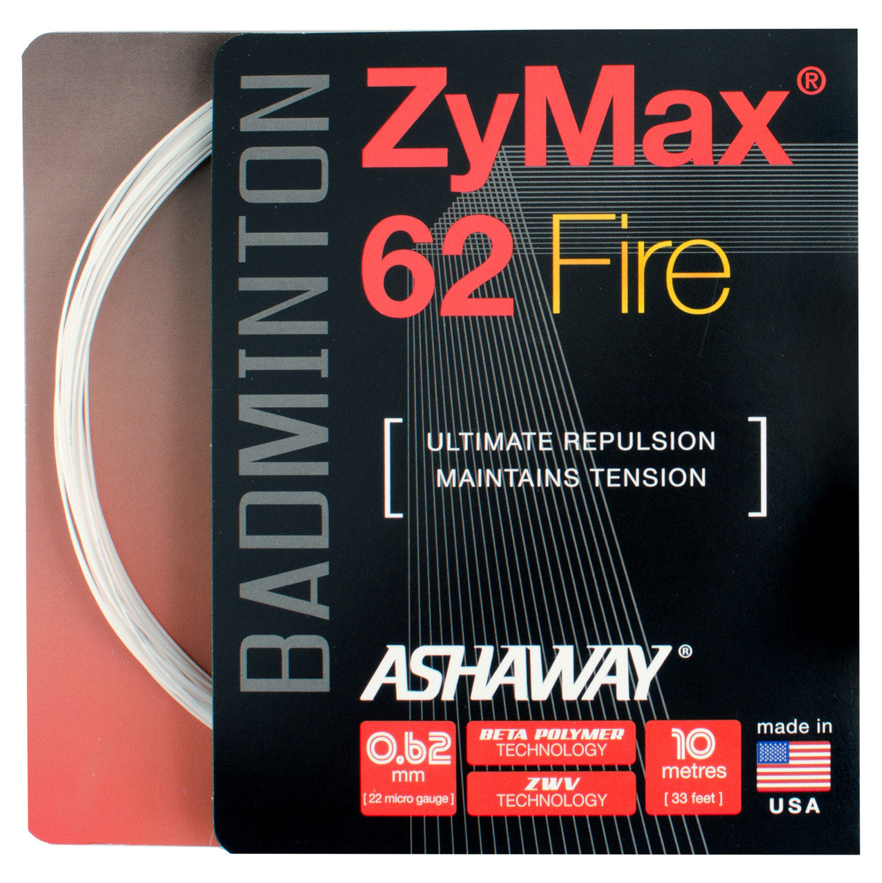 Ashaway ZyMax 62 Fire 0.62mm Badminton Set - Smash Pro