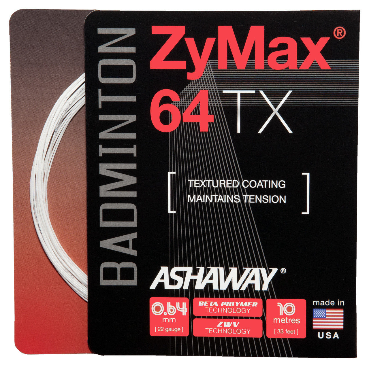 Ashaway ZyMax 64 TX 0.64mm Badminton Set - Smash Pro
