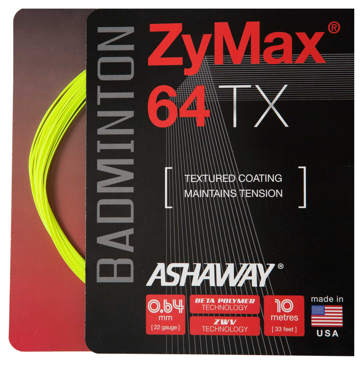Ashaway ZyMax 64 TX 0.64mm Badminton Set - Smash Pro