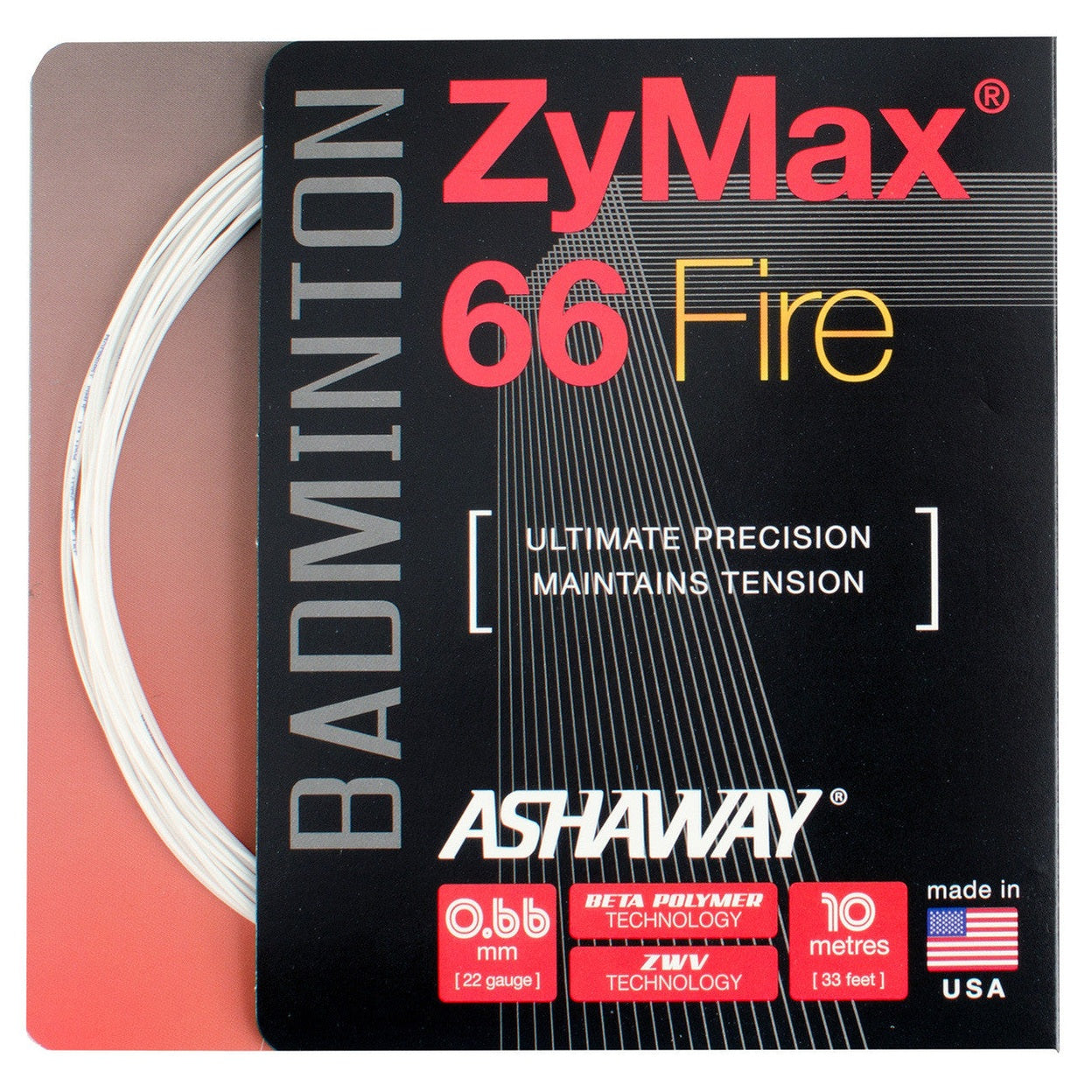 Ashaway ZyMax 66 Fire 0.66mm Badminton Set - Smash Pro