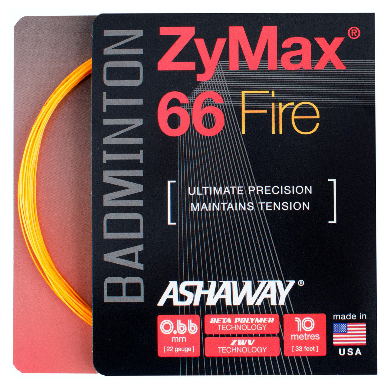 Ashaway ZyMax 66 Fire 0.66mm Badminton Set - Smash Pro