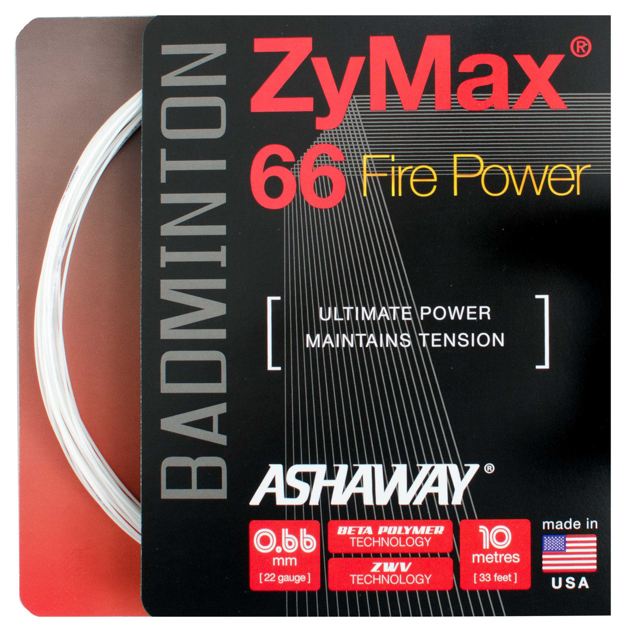 Ashaway ZyMax 66 Fire Power 0.66mm Badminton Set - Smash Pro