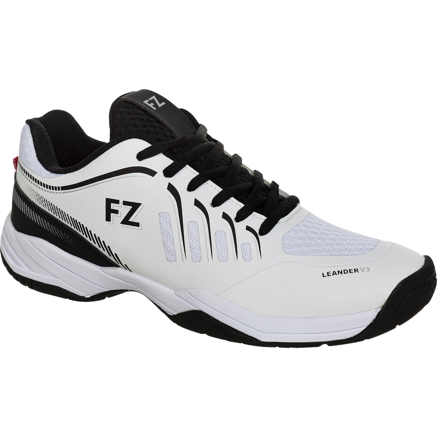 FZ FORZA Leander V3 M White/Black Badminton Shoe - Smash Pro