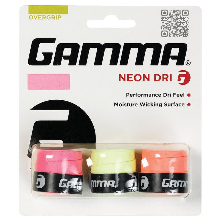 GAMMA Neon Dri Overgrip 3 Pack - Smash Pro