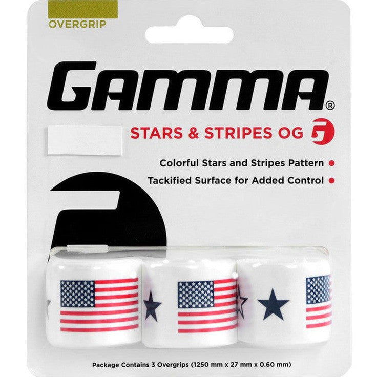 GAMMA Stars & Stripes Overgrip 3 Pack - Smash Pro
