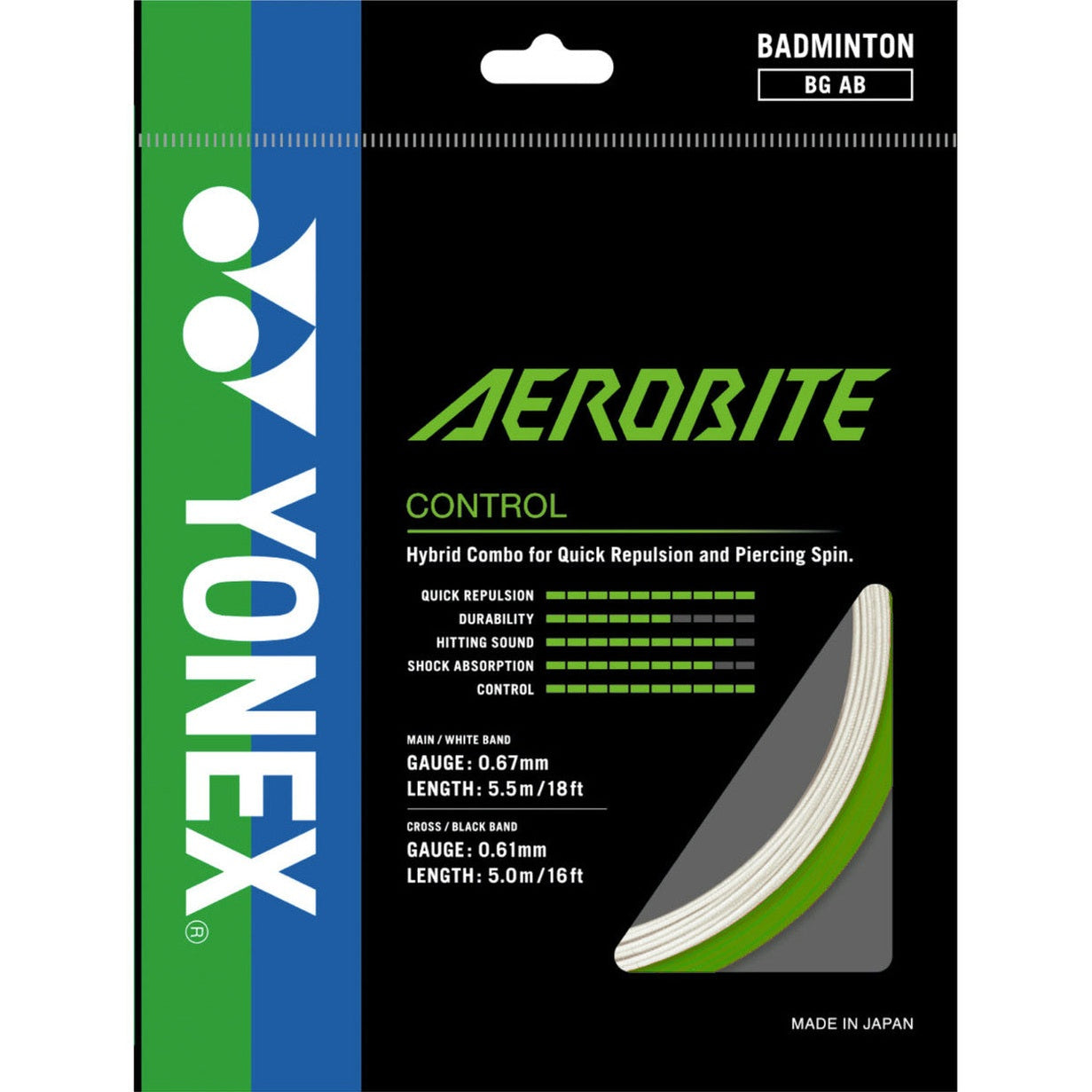 Yonex Aerobite 0.67-0.61mm Badminton Hybrid Set - Smash Pro
