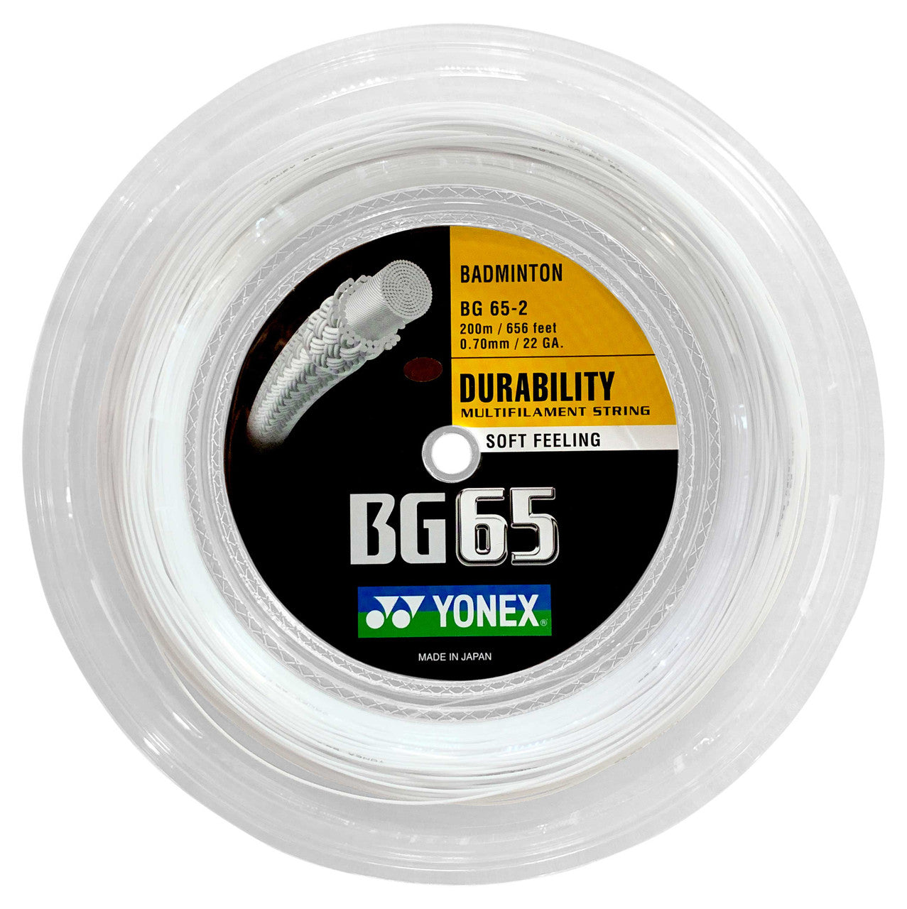 Yonex BG65 0.70mm Badminton 200M Reel - Smash Pro
