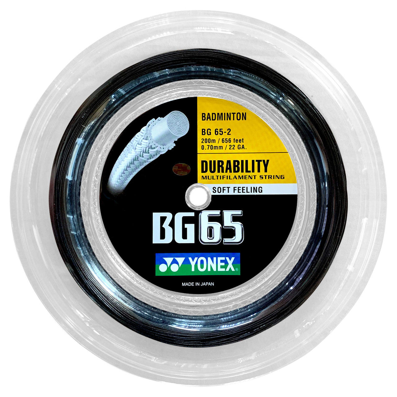 Yonex BG65 0.70mm Badminton 200M Reel - Smash Pro
