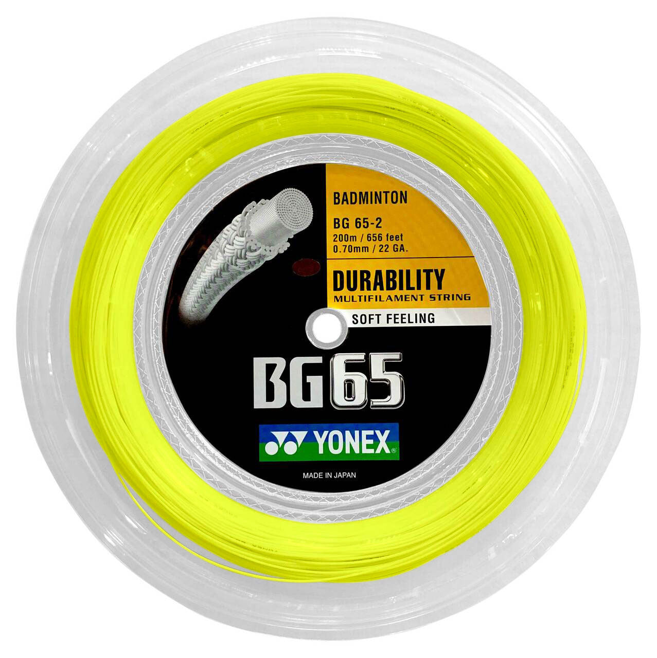 Yonex BG65 0.70mm Badminton 200M Reel - Smash Pro