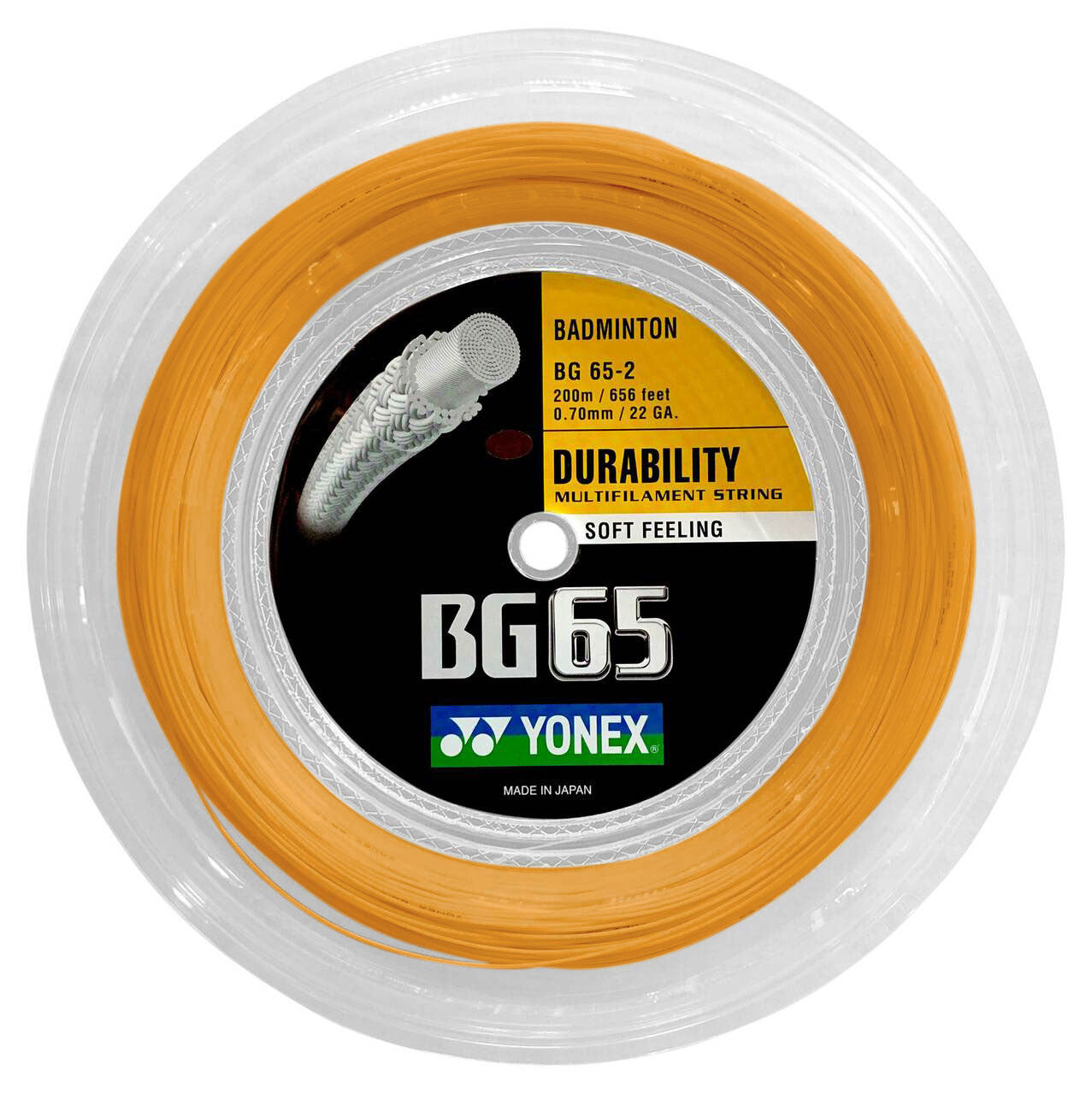 Yonex BG65 0.70mm Badminton 200M Reel - Smash Pro