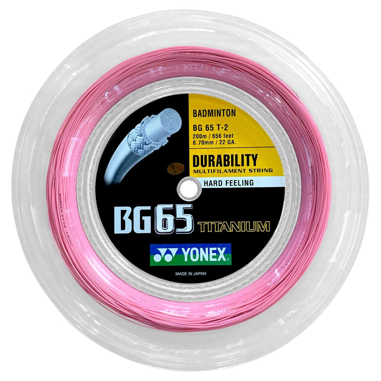 Yonex BG65Ti 0.70mm Badminton 200M Reel - Smash Pro