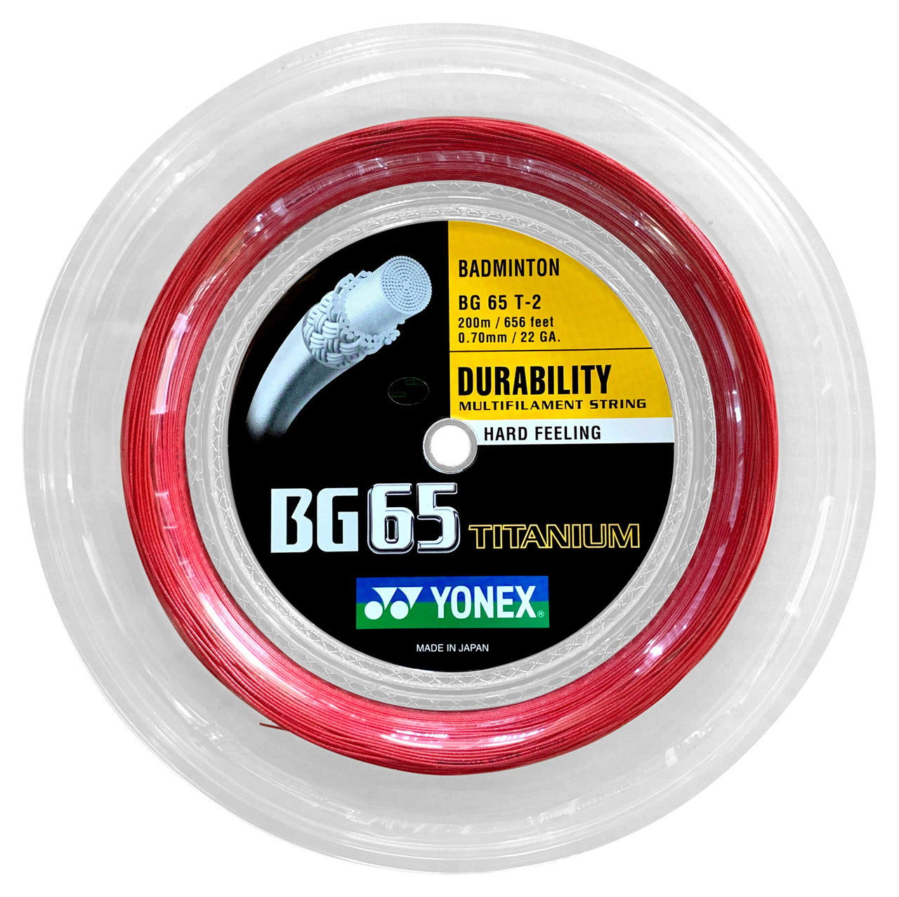 Yonex BG65Ti 0.70mm Badminton 200M Reel - Smash Pro