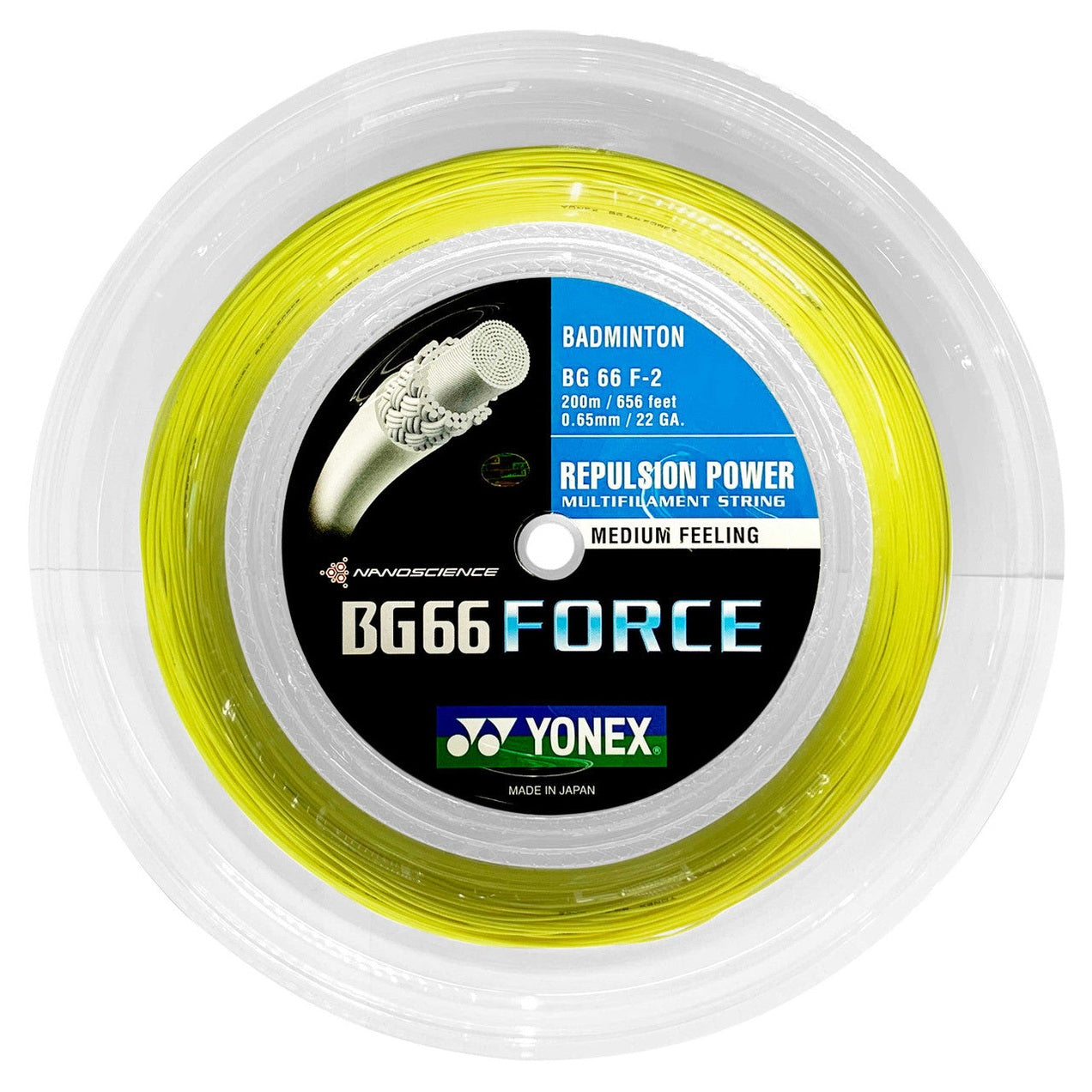 Yonex BG66 Force 0.65mm Badminton 200M Reel - Smash Pro