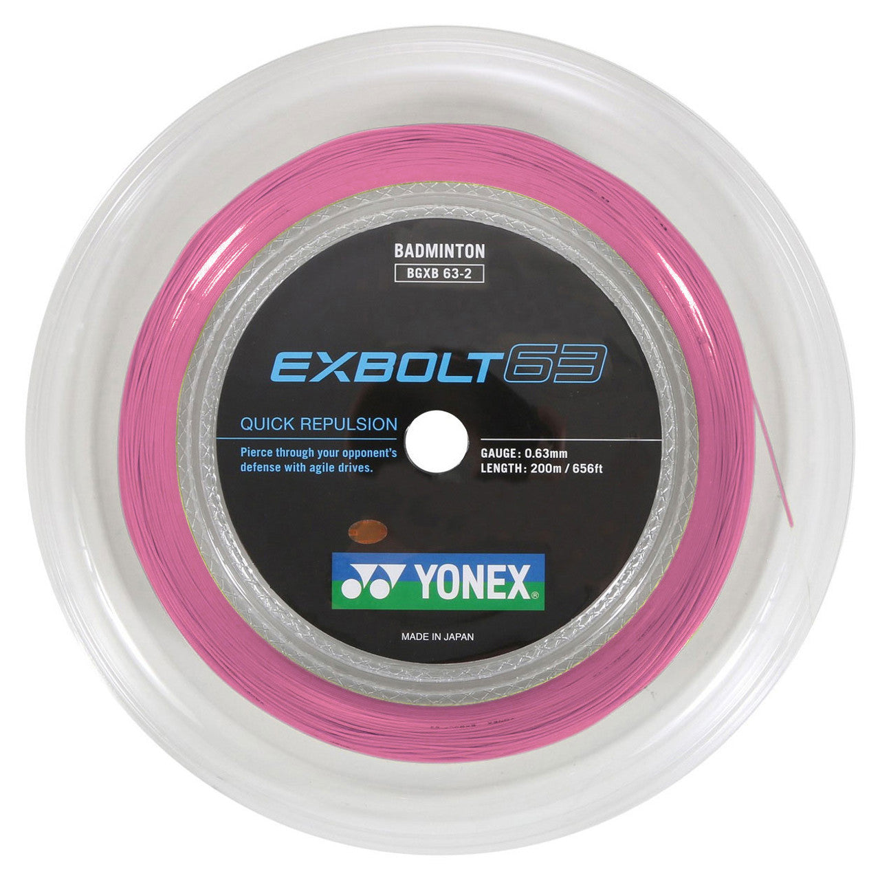 Yonex Exbolt 63 0.63mm Badminton 200M Reel - Smash Pro