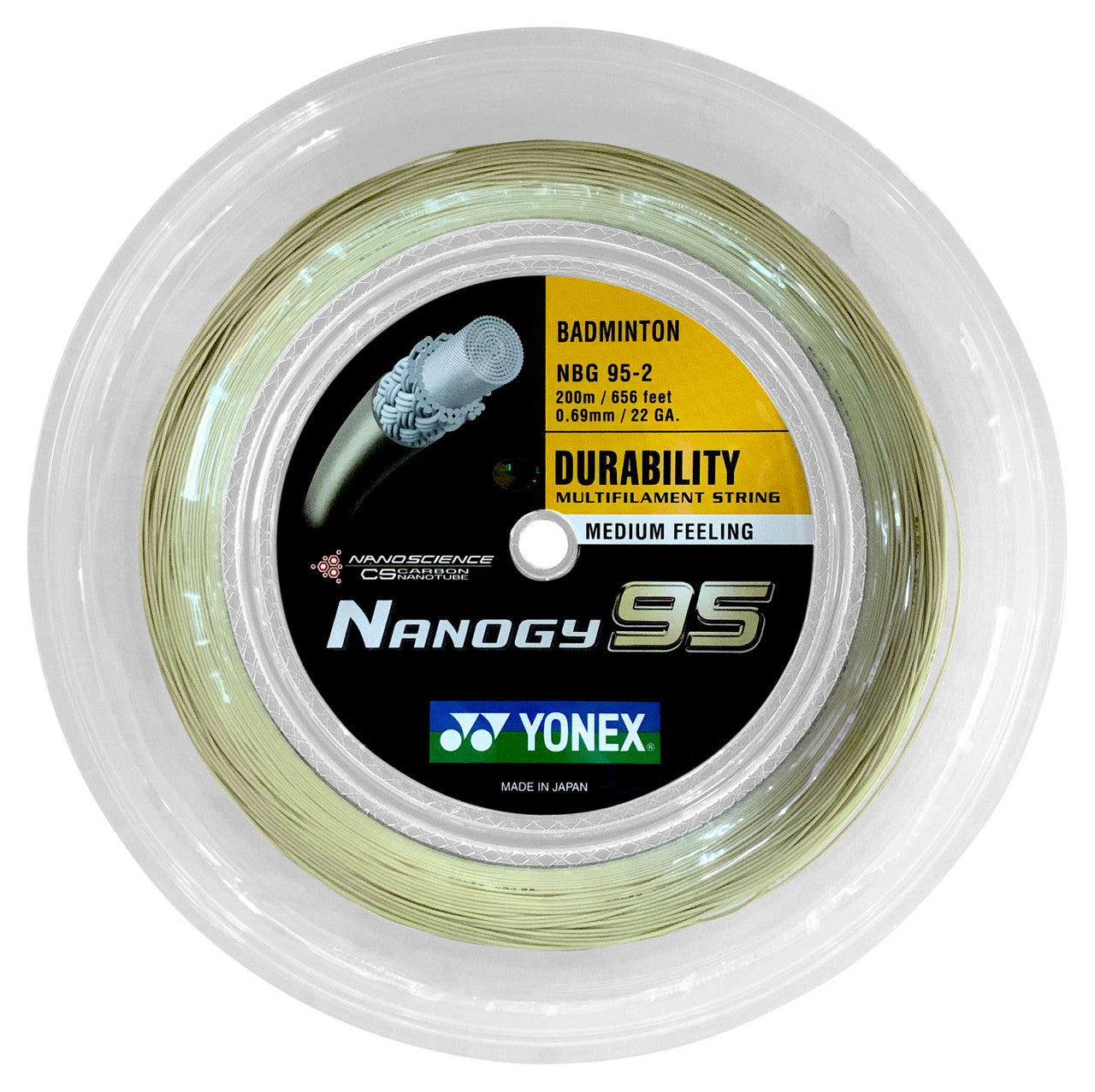 Yonex Nanogy 95 0.69mm Badminton 200M Reel - Smash Pro