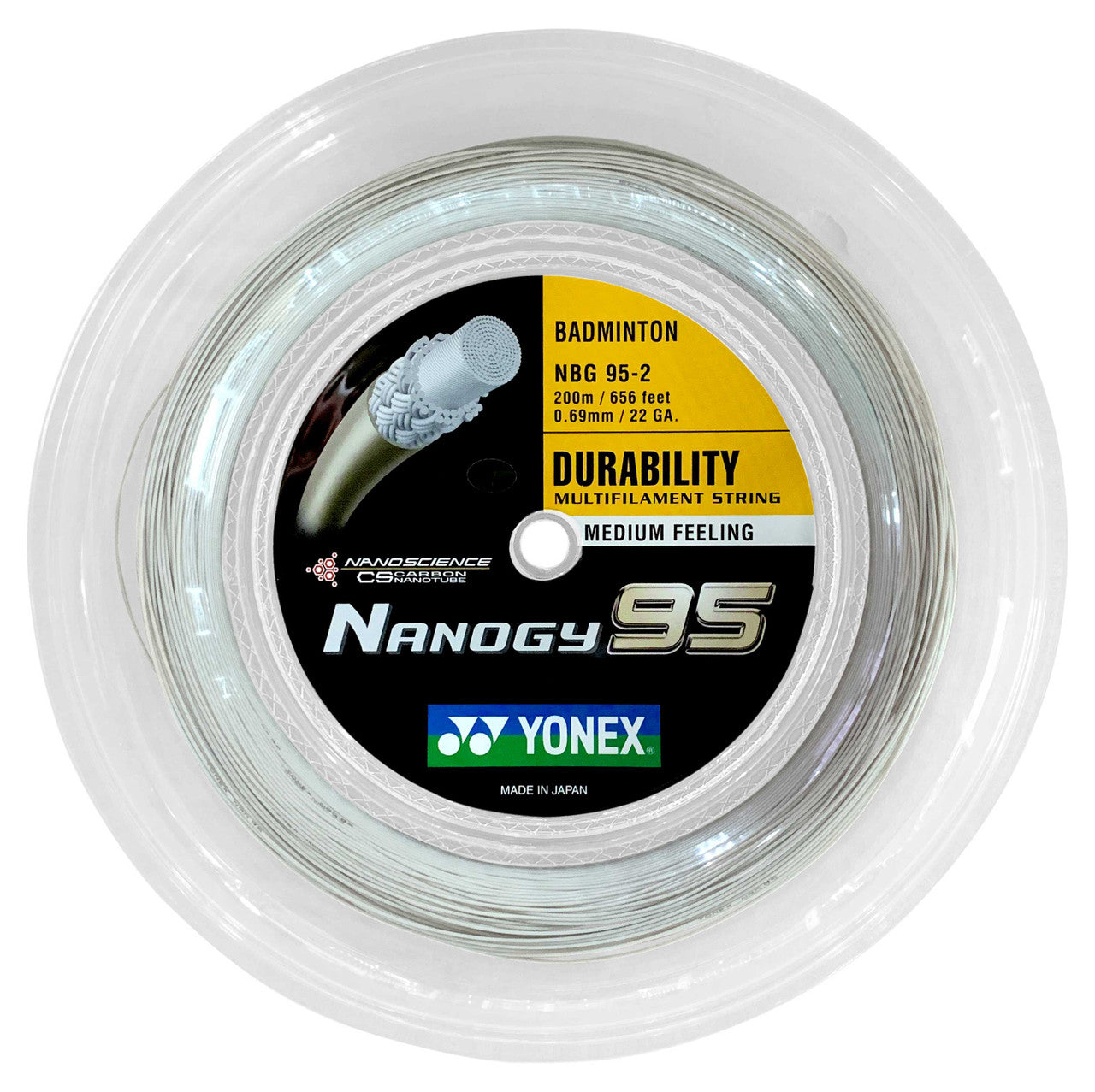 Yonex Nanogy 95 0.69mm Badminton 200M Reel - Smash Pro