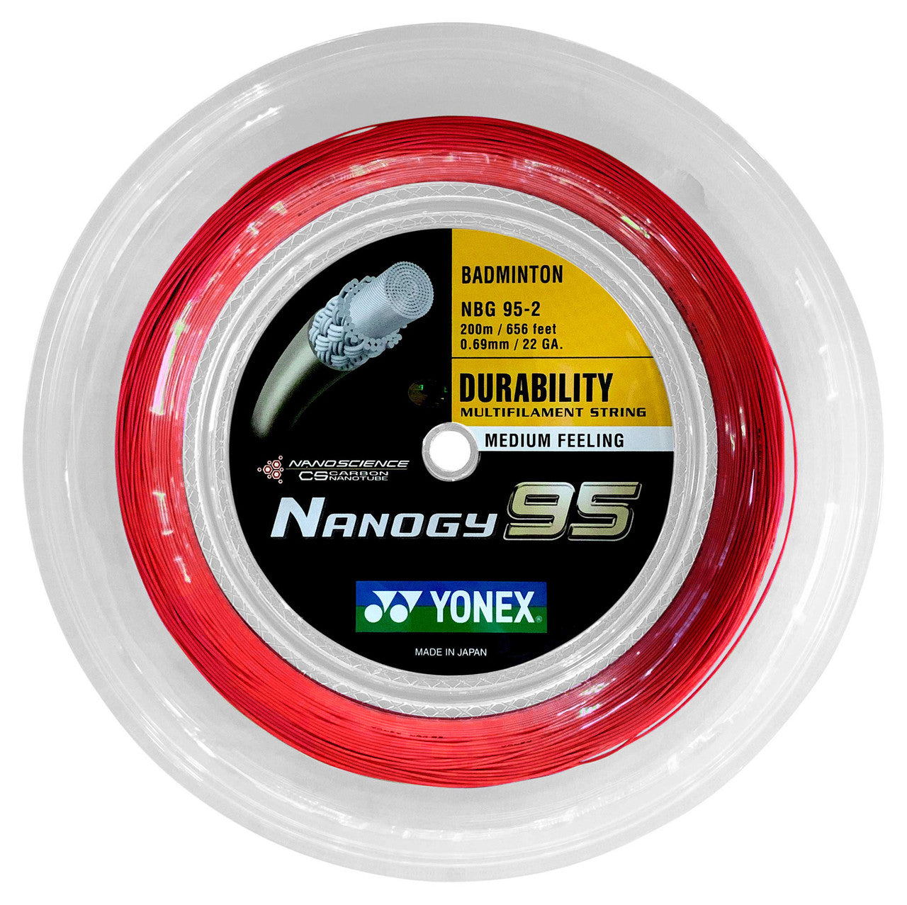 Yonex Nanogy 95 0.69mm Badminton 200M Reel - Smash Pro