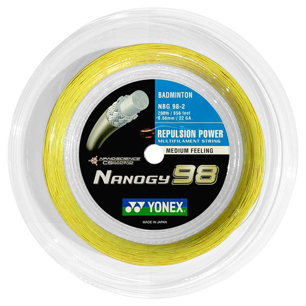Yonex Nanogy 98 0.66mm Badminton 200M Reel - Smash Pro